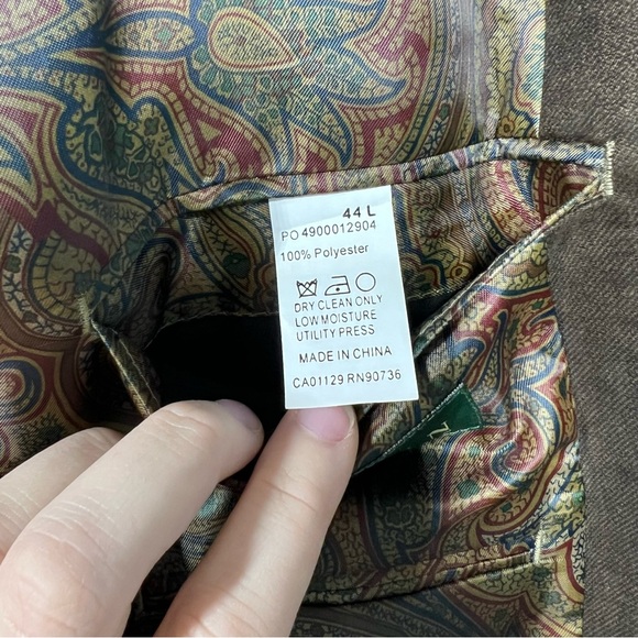 Lauren Ralph Lauren Sport Coat Men’s 44L Single Breast Faux Suede Blazer 110724 - Picture 16 of 16